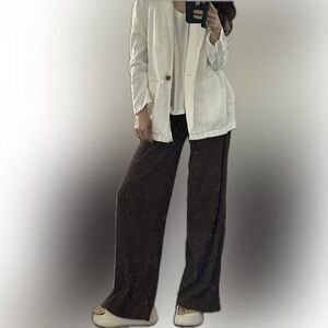 Trendy oversized white linen blazer Size Small